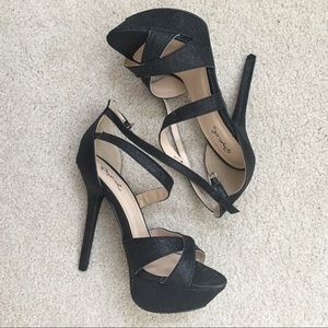 Sparkly Black Platform Heels